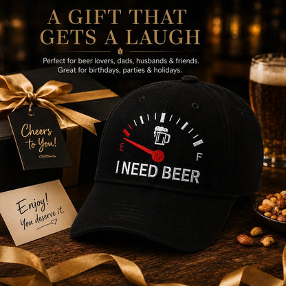 🔥LAATSTE DAG 50% KORTING - 🍺 ‘I NEED BEER’ geborduurde baseballpet – Unisex herdenkingspet🧢