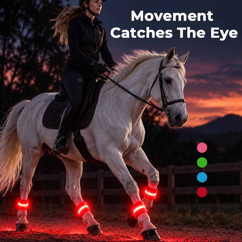 🐎LED-beenkousen voor paarden | Verlichte beenkousen met hoge zichtbaarheid voor nachtelijke ritten