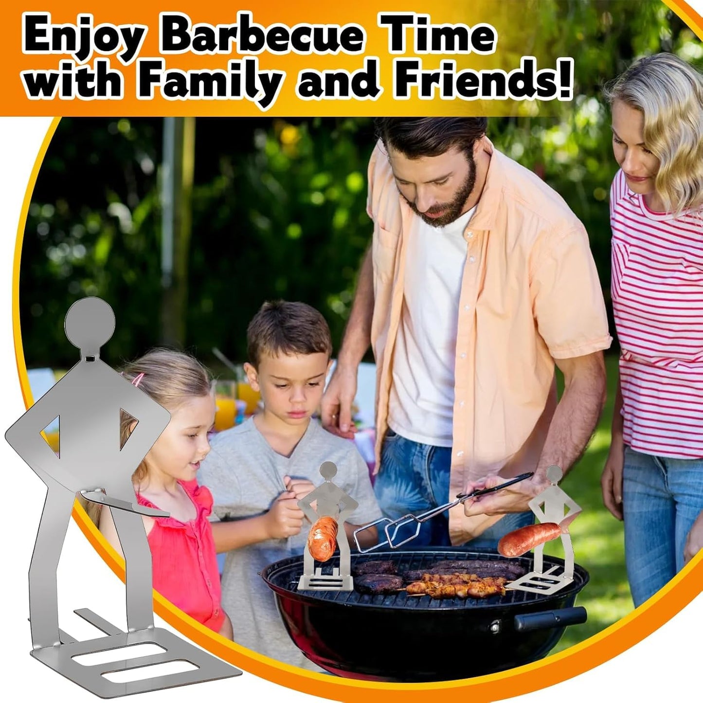 Roestvrijstalen barbecue-worstenhouder