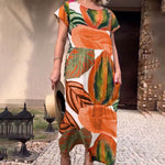 Afbeelding in Gallery-weergave laden, 🌴 Bohemian Chic Jurk met V-hals en Split – Voor Zomer &amp; Strand
