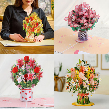 💐 Pop-up Valentijnskaart met wilde bloemen