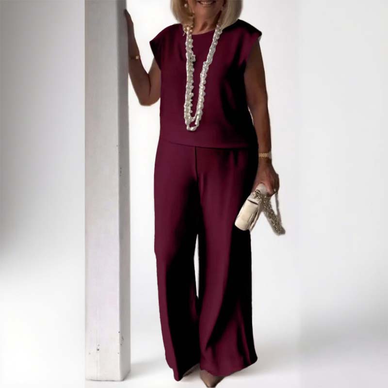 Elegant retro mouwloos tweedelig pak