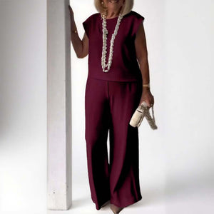 Elegant retro mouwloos tweedelig pak