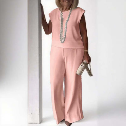 Elegant retro mouwloos tweedelig pak