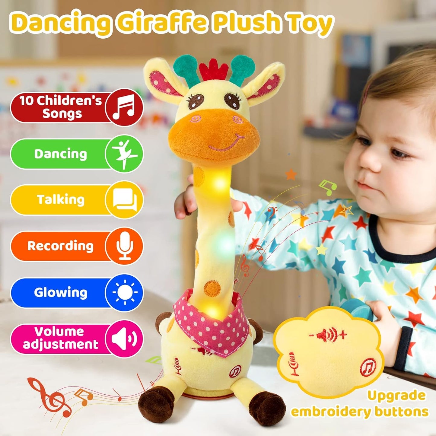 🎉 De bestverkochte muzikale giraffenknuffel – zingt, danst en herhaalt wat je zegt! 🦒🎵🗣️