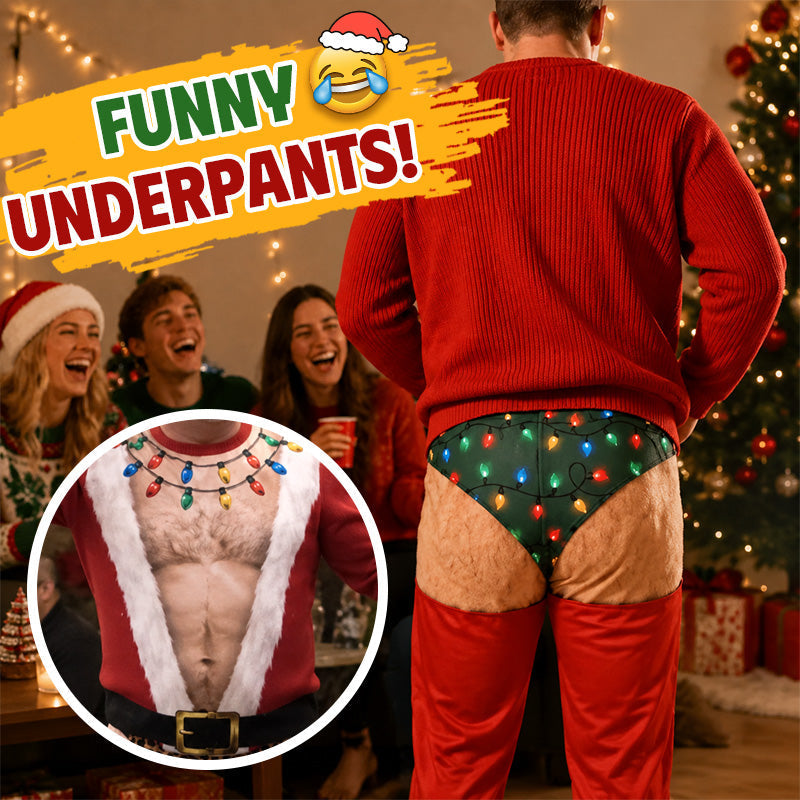 Grappige kerstverlichting-broek 🎄