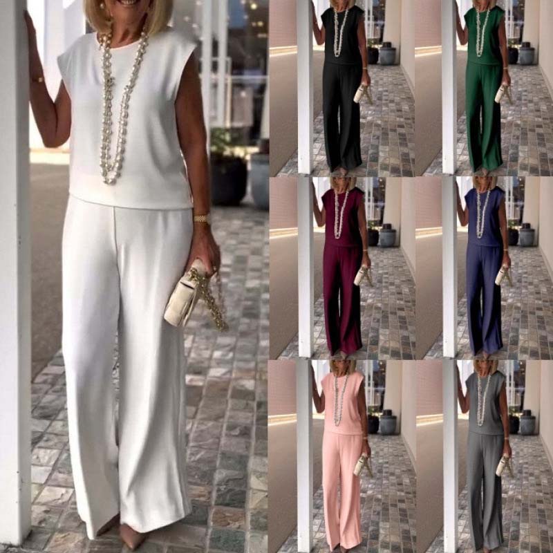Elegant retro mouwloos tweedelig pak
