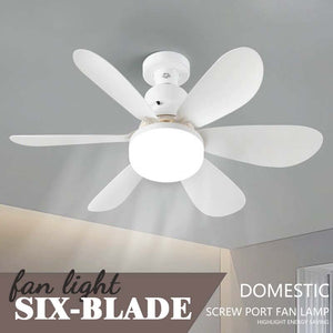 🌟 Zesbladige Ventilatorlamp — Breng comfort en verkoeling in elke ruimte! 🌿
