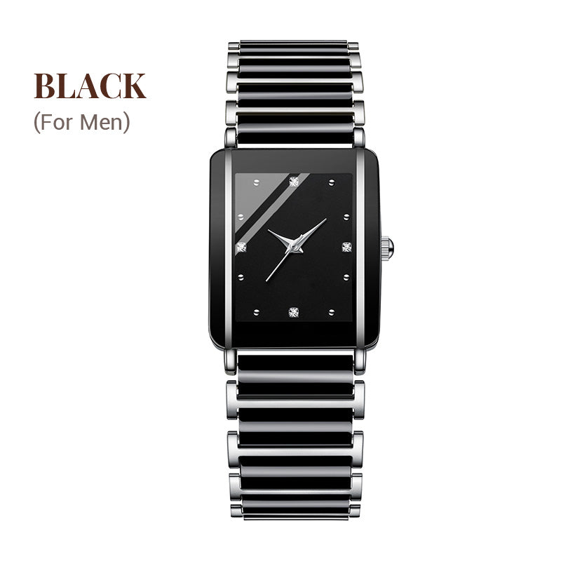 ⌚Modieus vierkant keramisch quartzhorloge