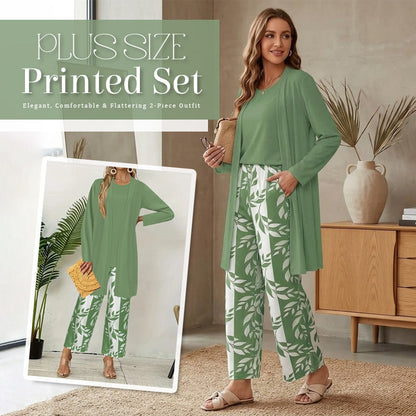 Plus Size Bedrukte Set