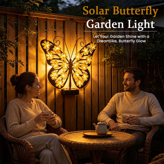 🦋 Tuinlamp met vlindermotief op zonne-energie