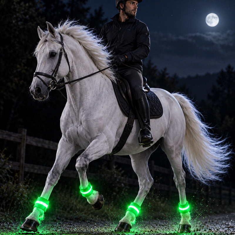 🐎LED-beenkousen voor paarden | Verlichte beenkousen met hoge zichtbaarheid voor nachtelijke ritten