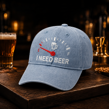 🔥LAATSTE DAG 50% KORTING - 🍺 ‘I NEED BEER’ geborduurde baseballpet – Unisex herdenkingspet🧢