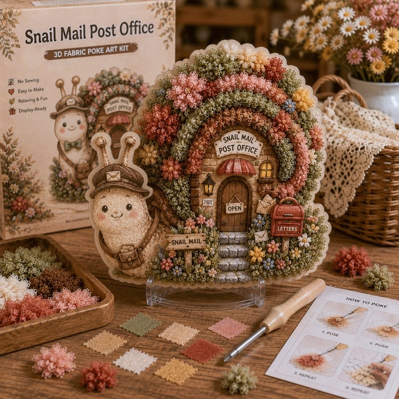🔥 Laatste dag: 49% korting - ✨ “Whimsical Village”-set voor 3D-kunst met stof (Poke Art-techniek)