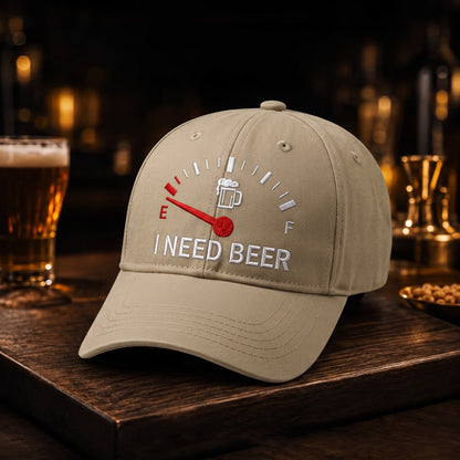 🔥LAATSTE DAG 50% KORTING - 🍺 ‘I NEED BEER’ geborduurde baseballpet – Unisex herdenkingspet🧢