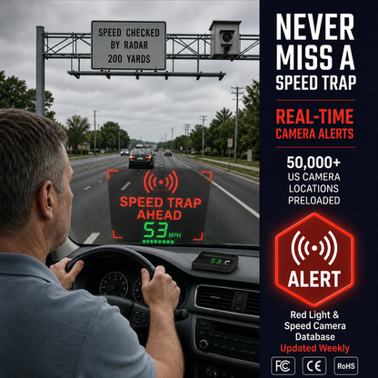 Head-Up Display (HUD) – GPS för bilen med digital hastighetsmätare