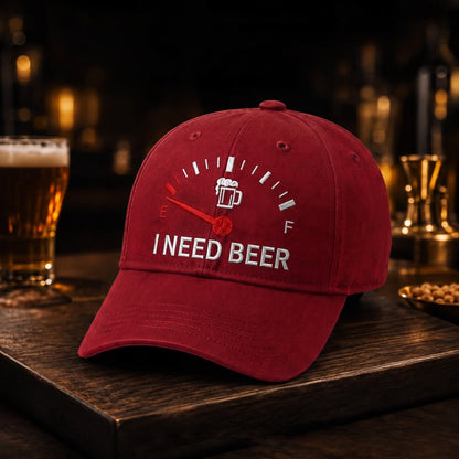 🔥LAATSTE DAG 50% KORTING - 🍺 ‘I NEED BEER’ geborduurde baseballpet – Unisex herdenkingspet🧢