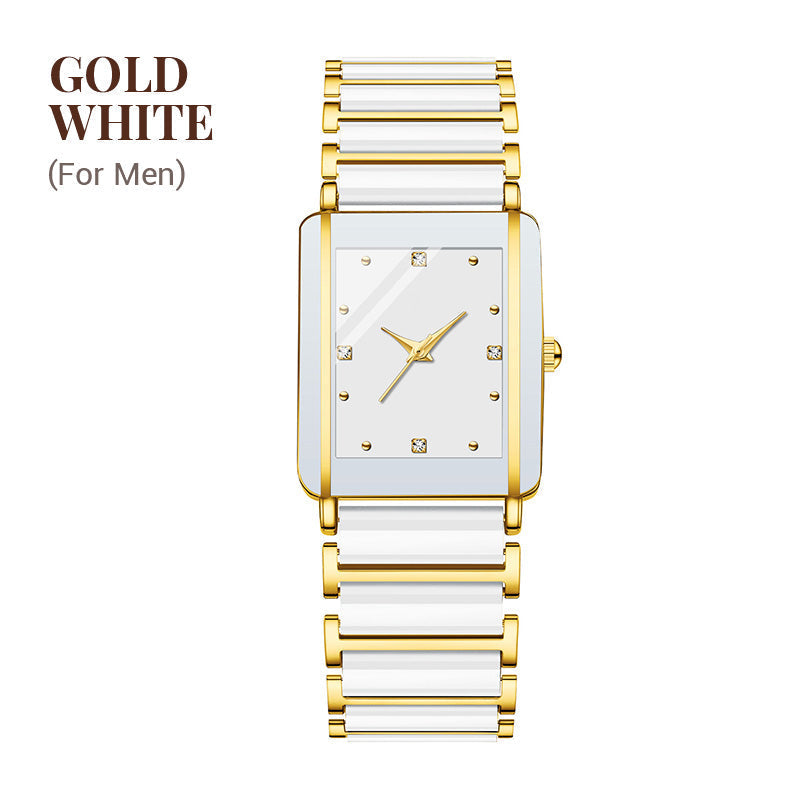 ⌚Modieus vierkant keramisch quartzhorloge