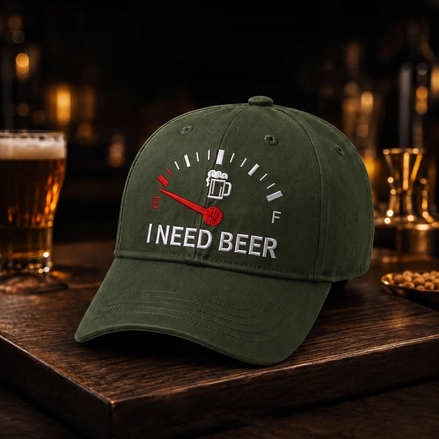 🔥LAATSTE DAG 50% KORTING - 🍺 ‘I NEED BEER’ geborduurde baseballpet – Unisex herdenkingspet🧢