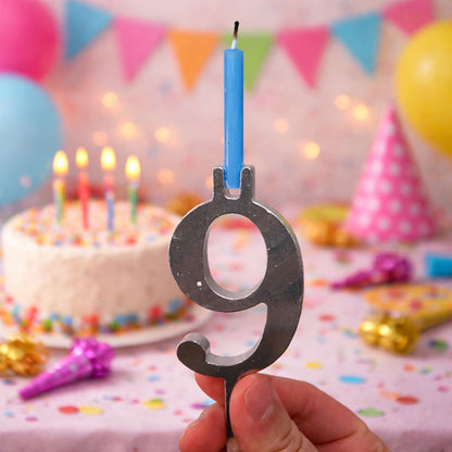 Digitale set kaarsenstandaards voor een verjaardagstaart