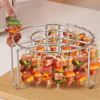 🔥 Spieshouder voor de heteluchtfriteuse – Roestvrijstalen verticale kebabhouder voor heteluchtfriteuses, ovens en zelfgemaakte BBQ-snacks🍢