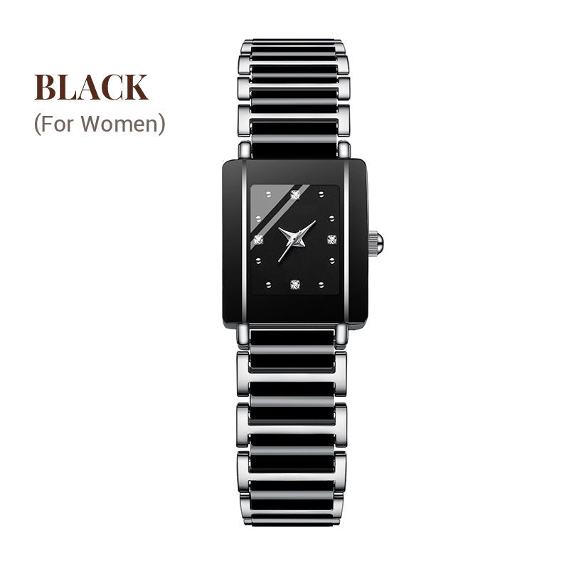 ⌚Modieus vierkant keramisch quartzhorloge