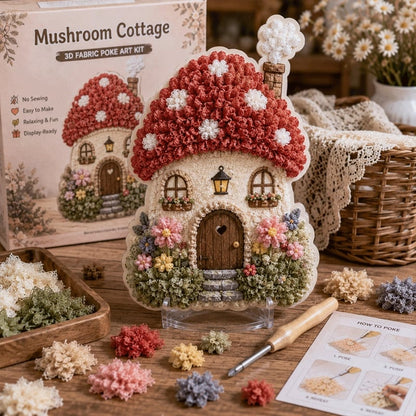 🔥 Laatste dag: 49% korting - ✨ “Whimsical Village”-set voor 3D-kunst met stof (Poke Art-techniek)