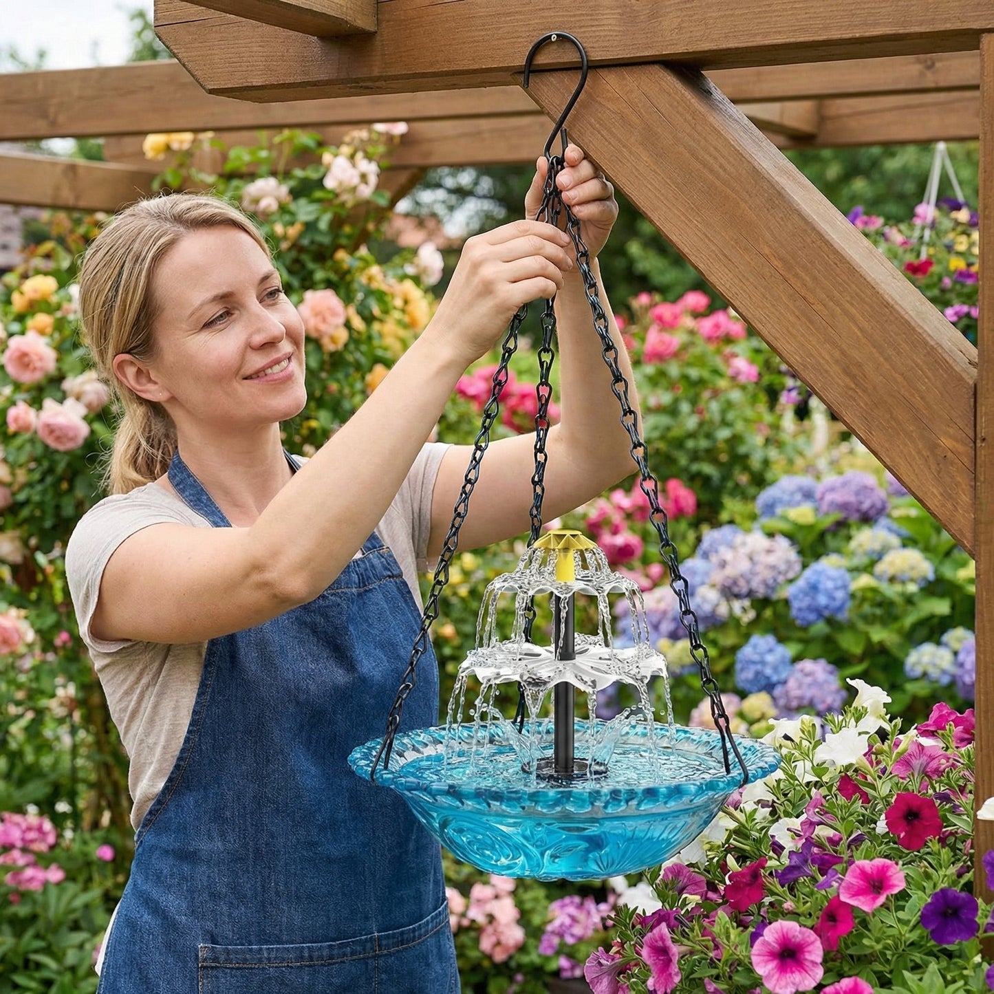 🔥🔥Nieuwjaar 70% korting - Solar Cascade hangende vogelbadfontein