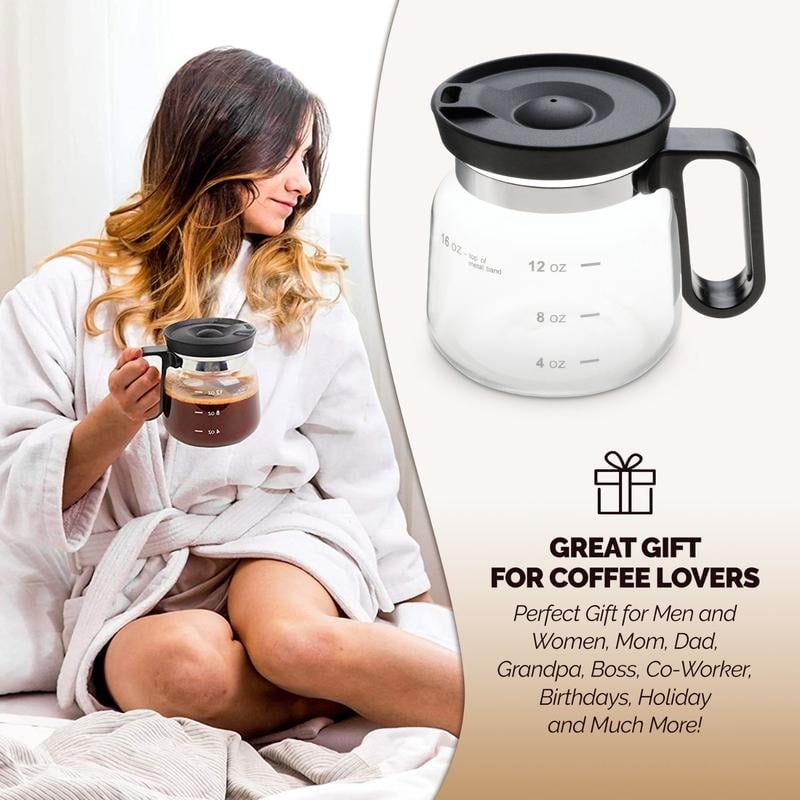 💕49% KORTING💖☕ 16 Oz Glazen Koffiemok – Koffiepot Stijl