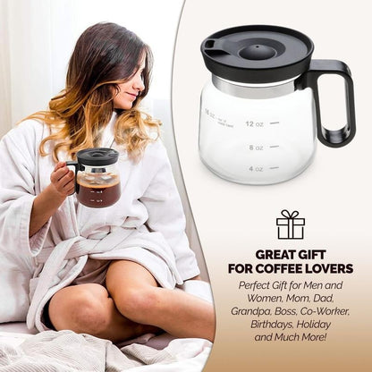 💕49% KORTING💖☕ 16 Oz Glazen Koffiemok – Koffiepot Stijl