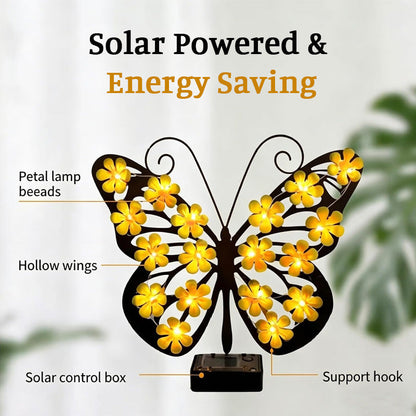 🦋 Tuinlamp met vlindermotief op zonne-energie