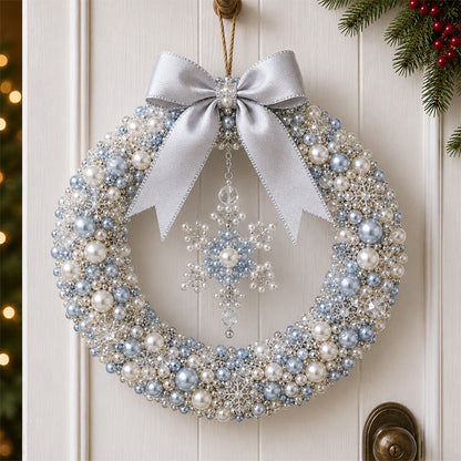 🎄✨ DIY-set voor een kerstkrans met parels – Handgemaakte deurversiering voor de feestdagen met kralen 💎🎀