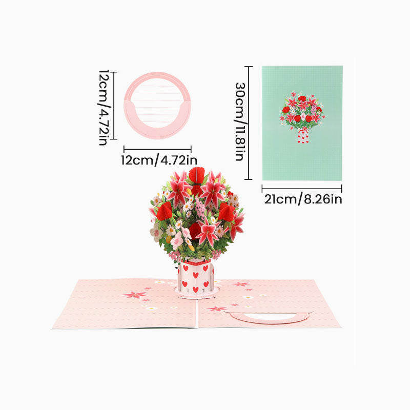 💐 Pop-up Valentijnskaart met wilde bloemen