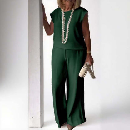 Elegant retro mouwloos tweedelig pak