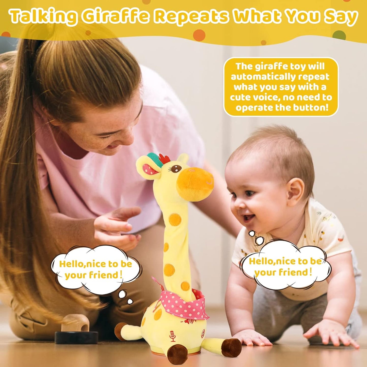 🎉 De bestverkochte muzikale giraffenknuffel – zingt, danst en herhaalt wat je zegt! 🦒🎵🗣️