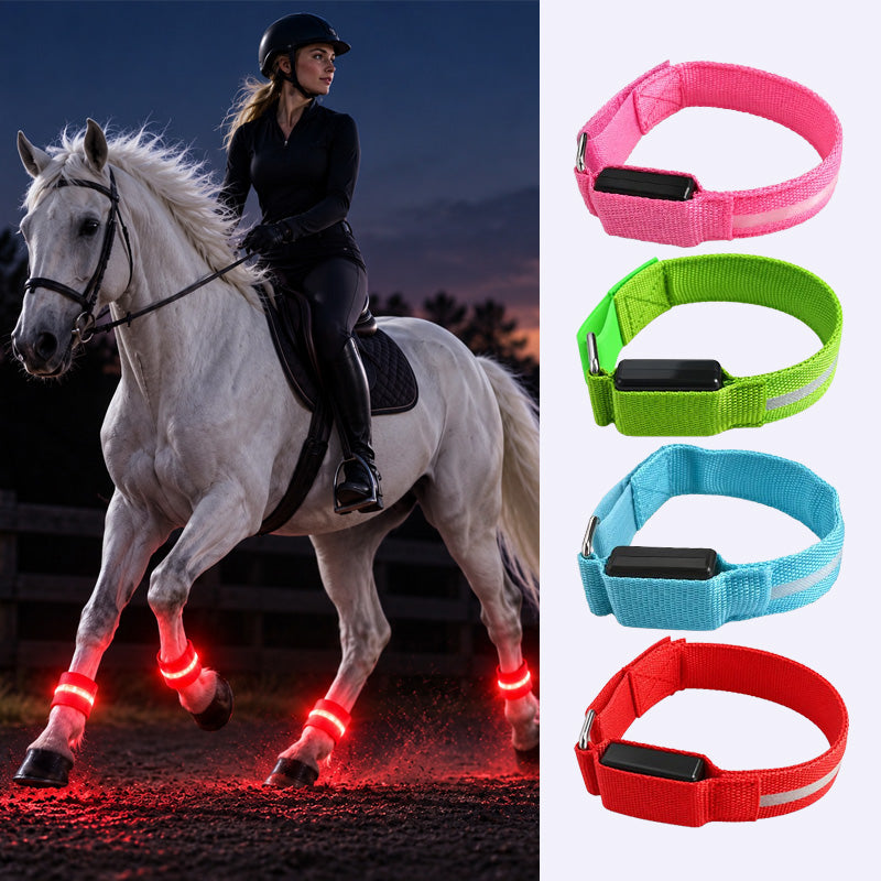 🐎LED-beenkousen voor paarden | Verlichte beenkousen met hoge zichtbaarheid voor nachtelijke ritten