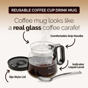 💕49% KORTING💖☕ 16 Oz Glazen Koffiemok – Koffiepot Stijl