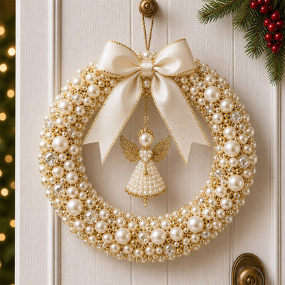 🎄✨ DIY-set voor een kerstkrans met parels – Handgemaakte deurversiering voor de feestdagen met kralen 💎🎀