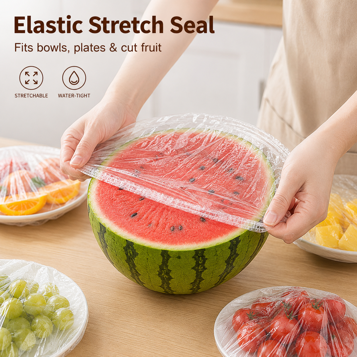 ✨ Vergeet die rommelige plastic folie — dek elke schaal binnen enkele seconden af! 🍽️💚