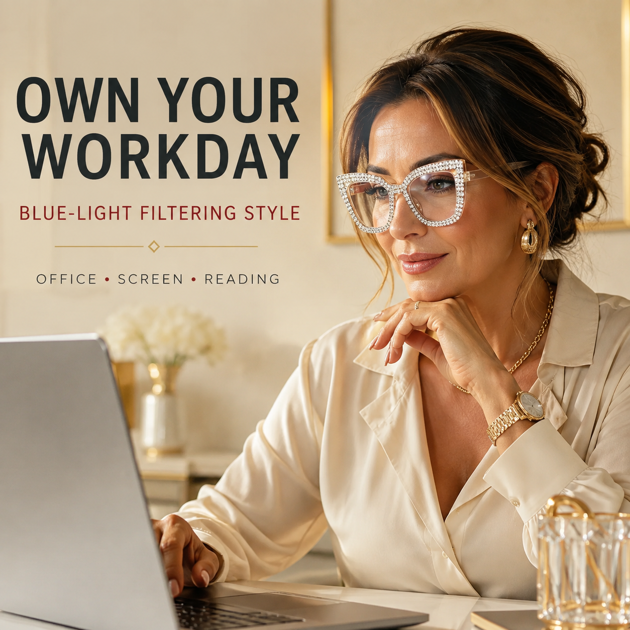 Cat Eye-leesbril met bescherming tegen blauw licht