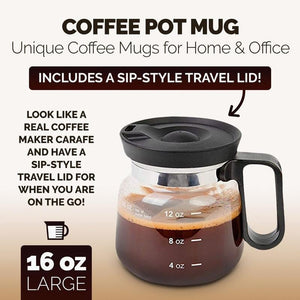 💕49% KORTING💖☕ 16 Oz Glazen Koffiemok – Koffiepot Stijl