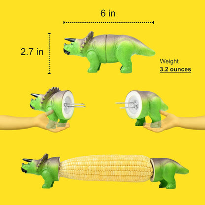 🦕⭐Nieuw in 2026⭐ Dinosaurus maïskolfhouders - Grappige maïskolfhouder voor kinderen en volwassenen met roestvrijstalen pinnen