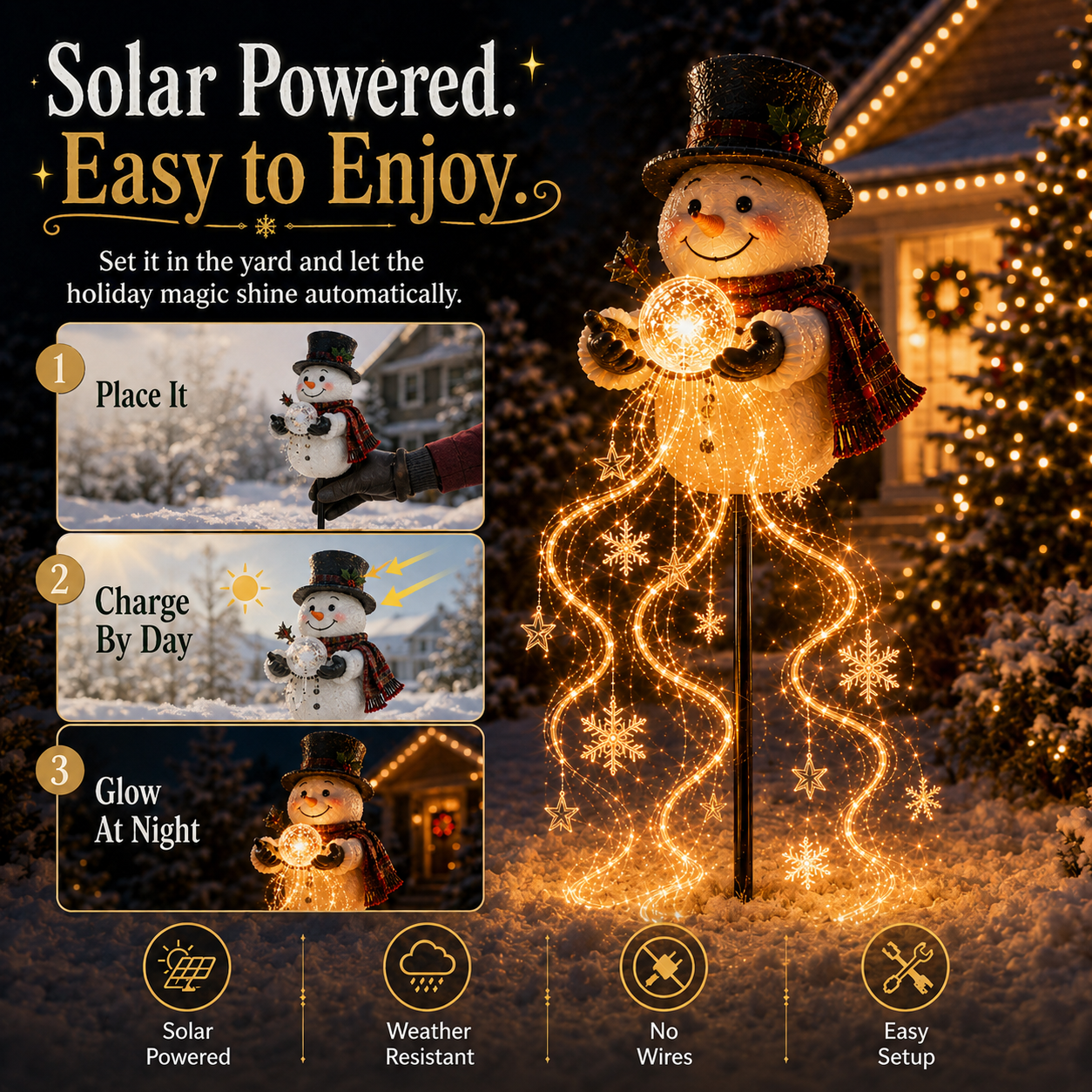 🎄49% KORTING🎄 Snowman Magic Fountain™ – LED-kerstverlichting voor in de tuin met vallende sneeuwvlokken❄️