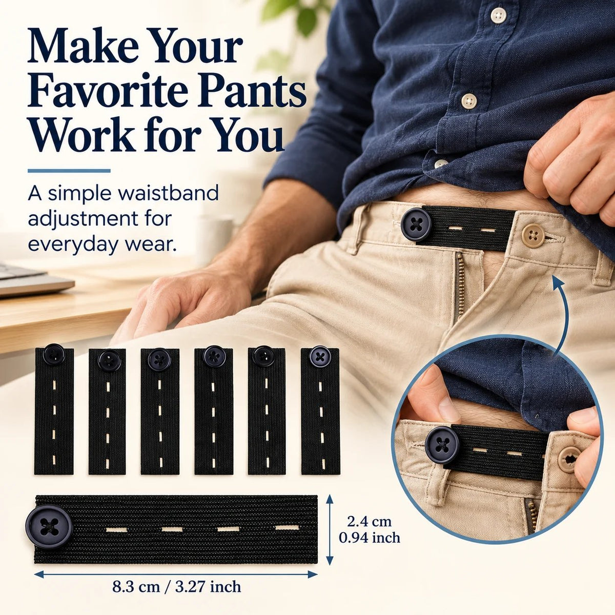 👖 Knopen voor het verlengen van een elastische tailleband – verstelbaar voor extra comfort, set van 6 stuks