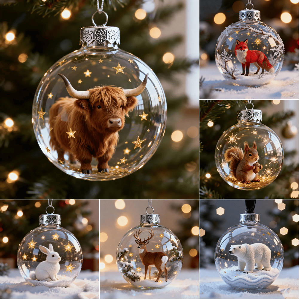 🔥🔥Laatste dag 49% korting - 2026 Wildlife Wonders Collection Kristallen Glazen Ornament
