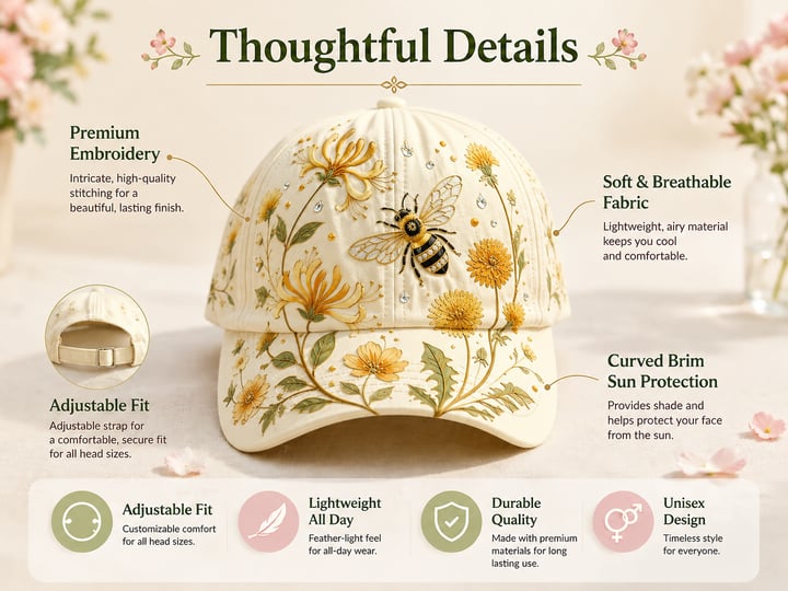 🔥Laatste dag – 50% korting 🌸🌿 Garden Morning Cap