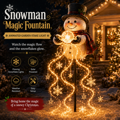 🎄49% KORTING🎄 Snowman Magic Fountain™ – LED-kerstverlichting voor in de tuin met vallende sneeuwvlokken❄️