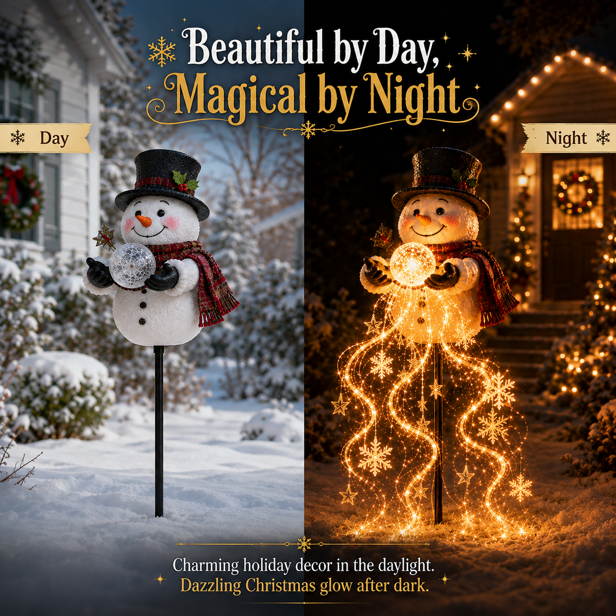 🎄49% KORTING🎄 Snowman Magic Fountain™ – LED-kerstverlichting voor in de tuin met vallende sneeuwvlokken❄️