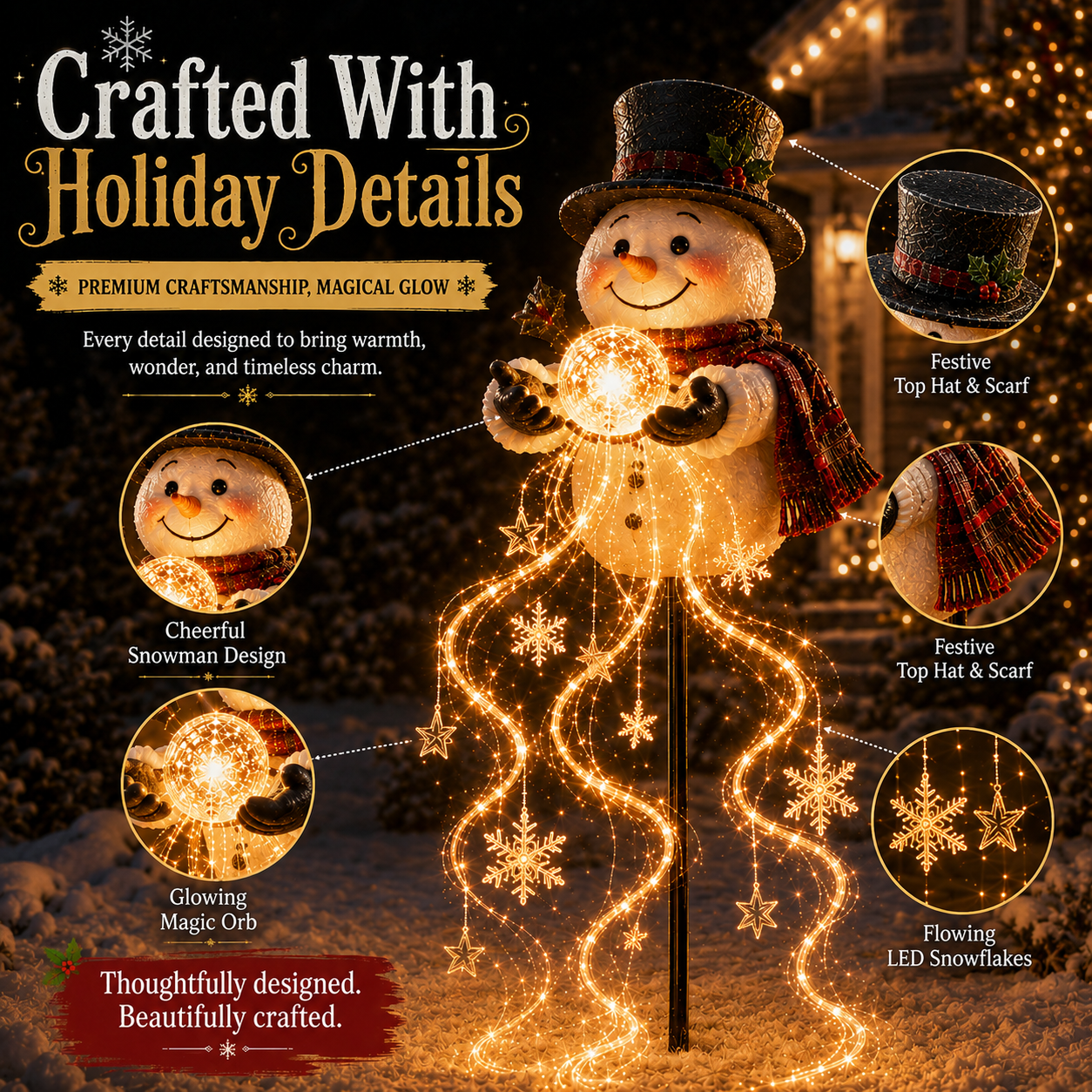 🎄49% KORTING🎄 Snowman Magic Fountain™ – LED-kerstverlichting voor in de tuin met vallende sneeuwvlokken❄️