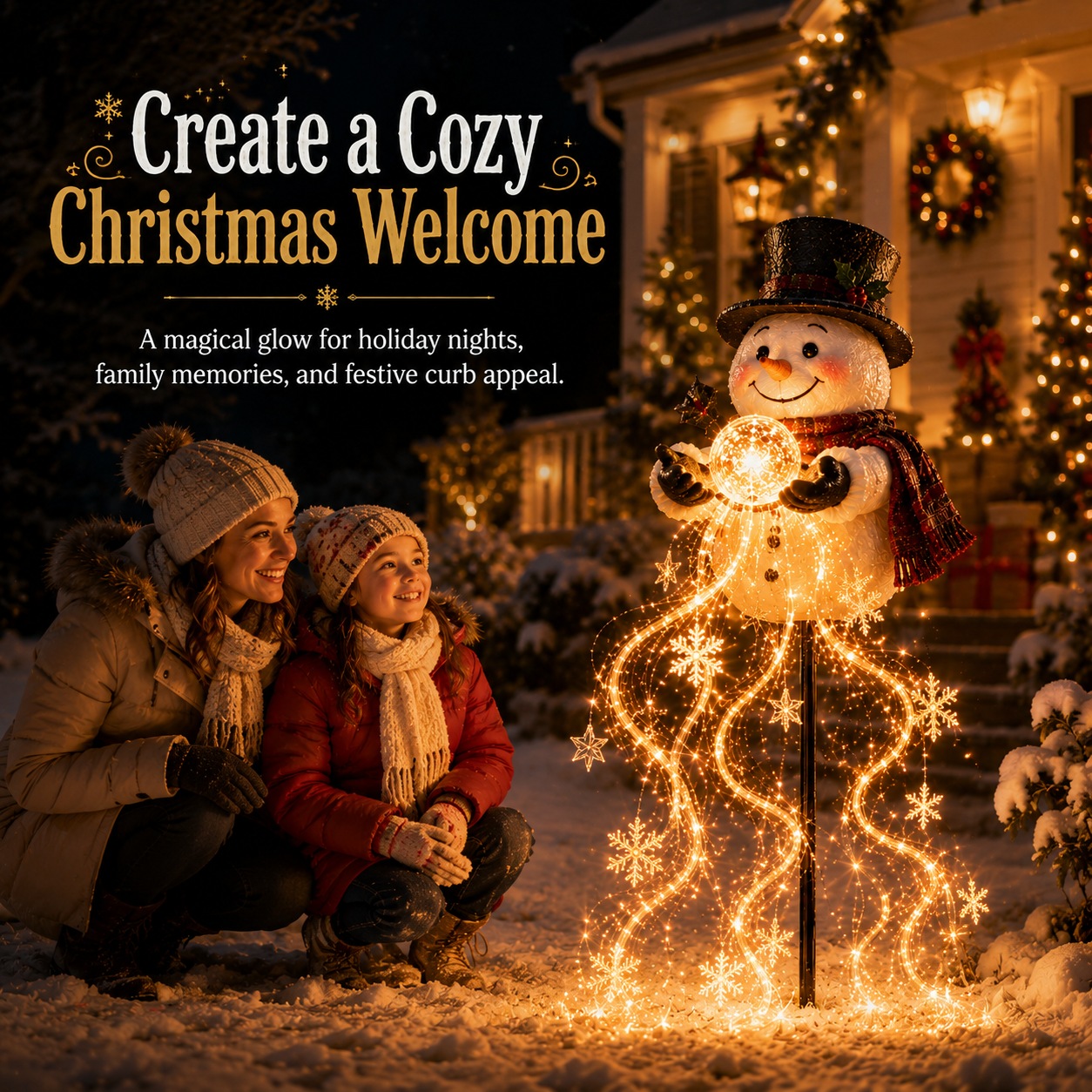 🎄49% KORTING🎄 Snowman Magic Fountain™ – LED-kerstverlichting voor in de tuin met vallende sneeuwvlokken❄️